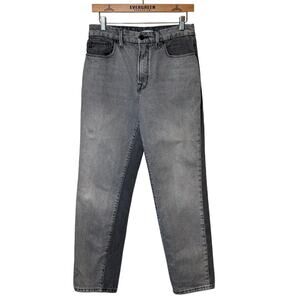 Good American Jeans Good Legs Two-Tone High Ankle Straight Leg Black Size 4/27